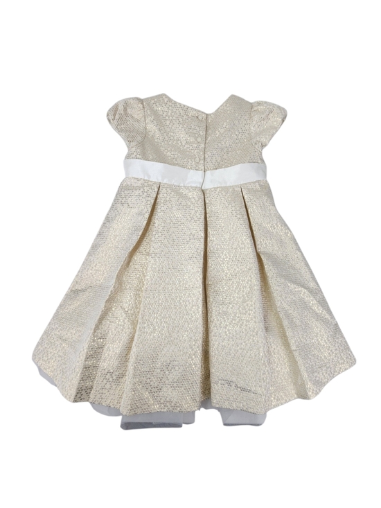 Gymboree Girls 5T Metallic Gold Sparkle Pleated Tulle Bow Holiday Party Dress - Picture 3 of 7